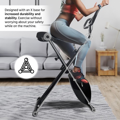 Upright foldable exercise bike - upright,